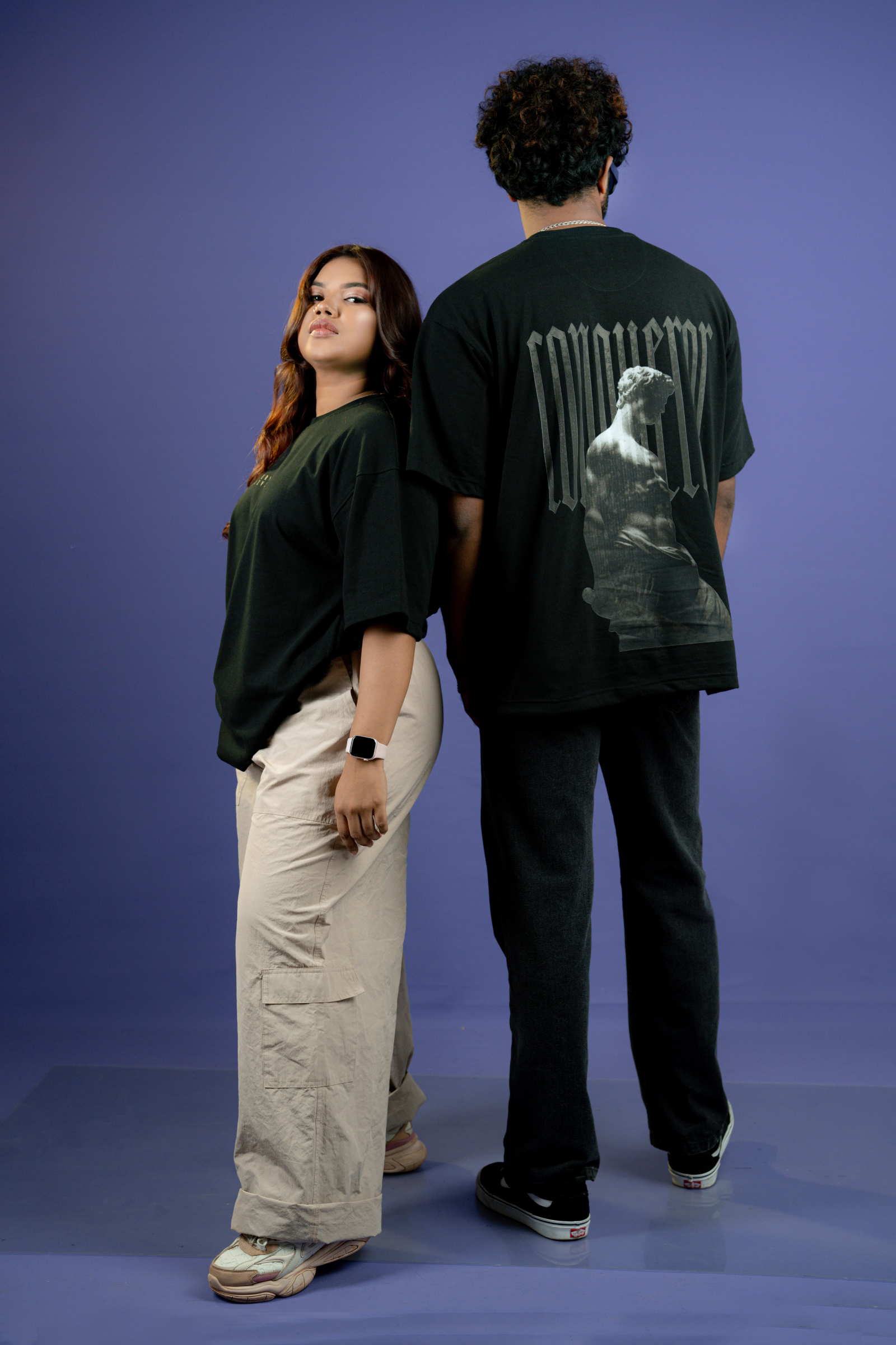 CONQUEROR print black oversized unisex t-shirt CONQUEROR print black oversized unisex t-shirt
